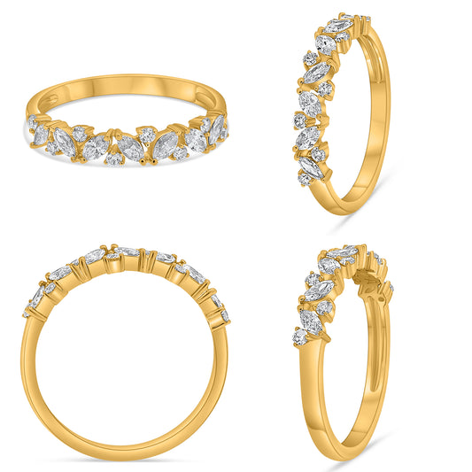 14K Yellow Gold Marquise Diamond Ring