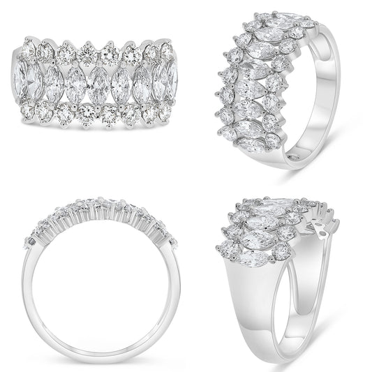 14K White Gold Marquise Diamond Ring