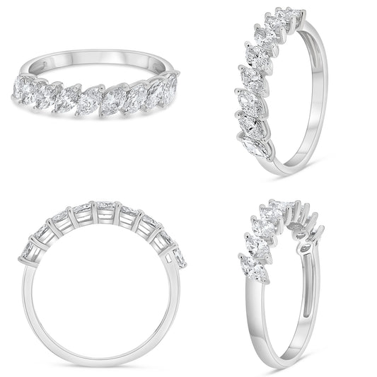 14K White Gold Marquise Diamond Ring