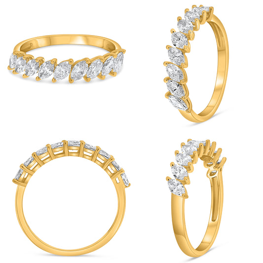 14K Yellow Gold Marquise Diamond Ring