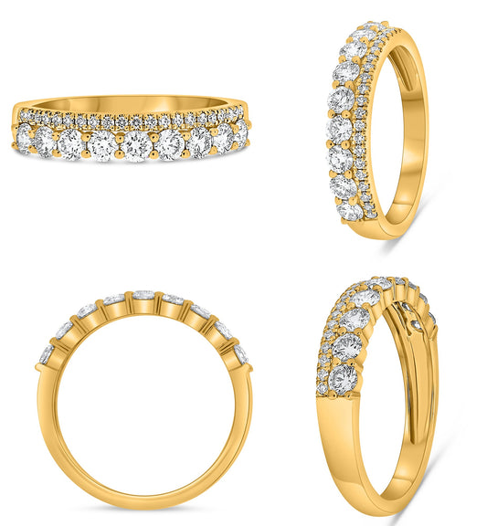 14K Yellow Gold Round Diamond Ring
