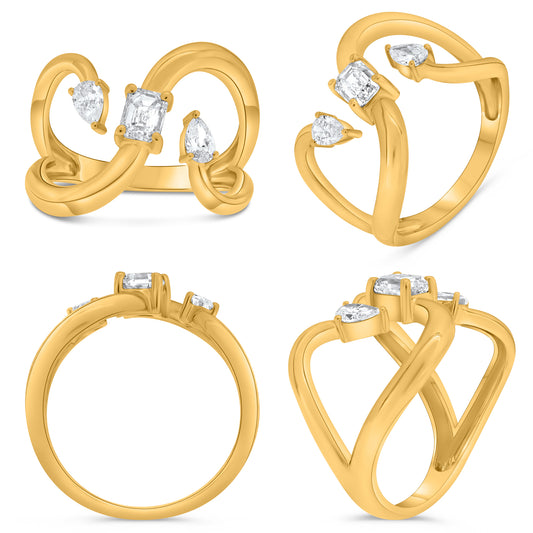 14K Yellow Gold Emerald Cut Diamond Ring
