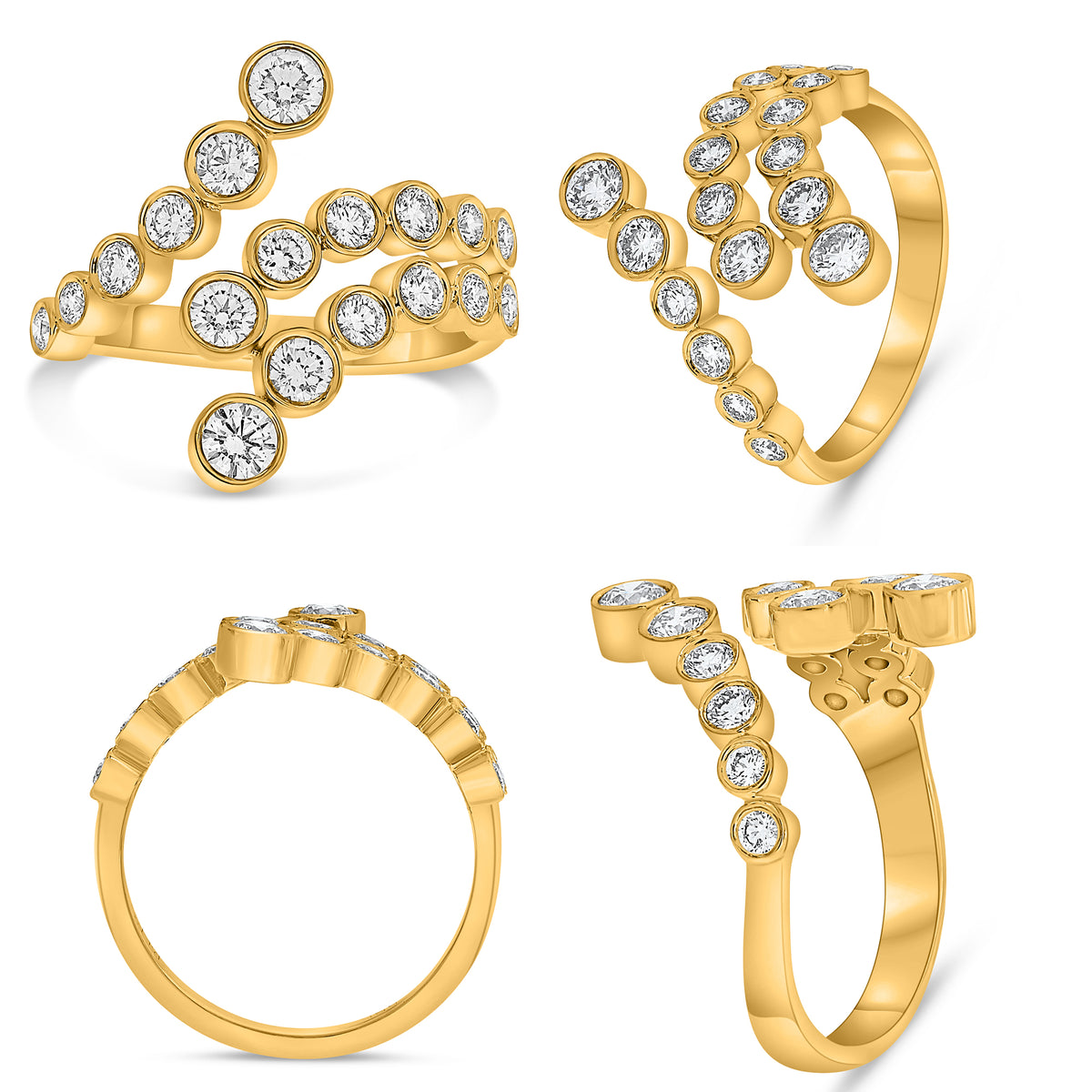 14K Yellow Gold Round Diamond Ring