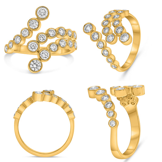 14K Yellow Gold Round Diamond Ring