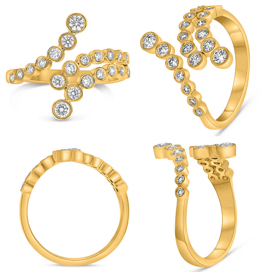 14K Yellow Gold Round Diamond Ring