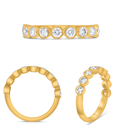 14K Yellow Gold Round Diamond Ring