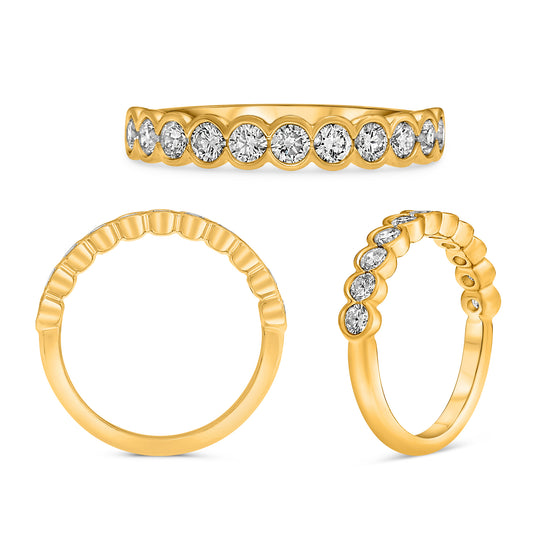 14K Yellow Gold Round Diamond Ring
