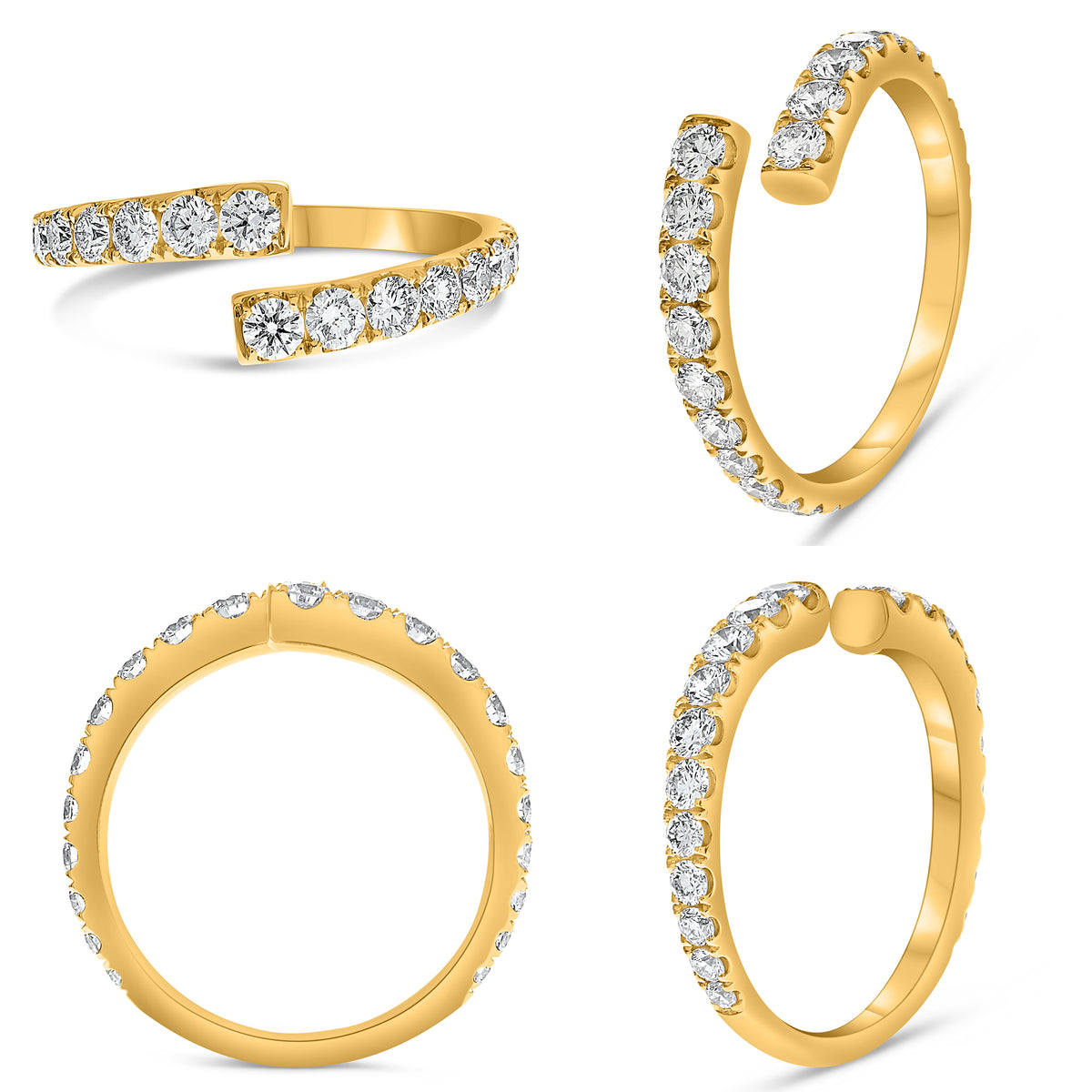 14K Yellow Gold Round Diamond Ring