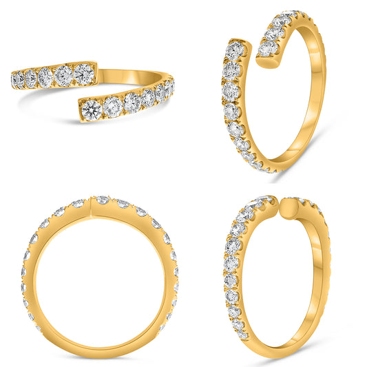 14K Yellow Gold Round Diamond Ring