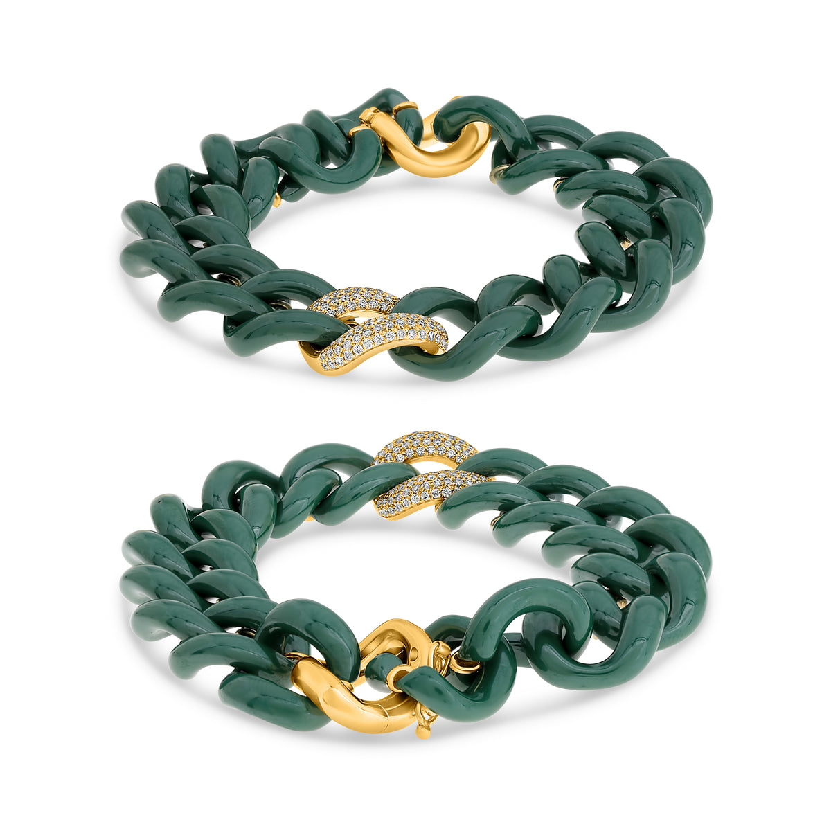14K Yellow Gold Round Diamond Bracelet