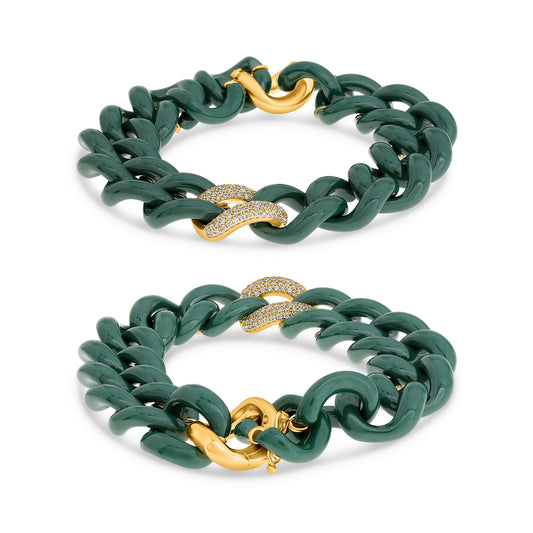 14K Yellow Gold Round Diamond Bracelet