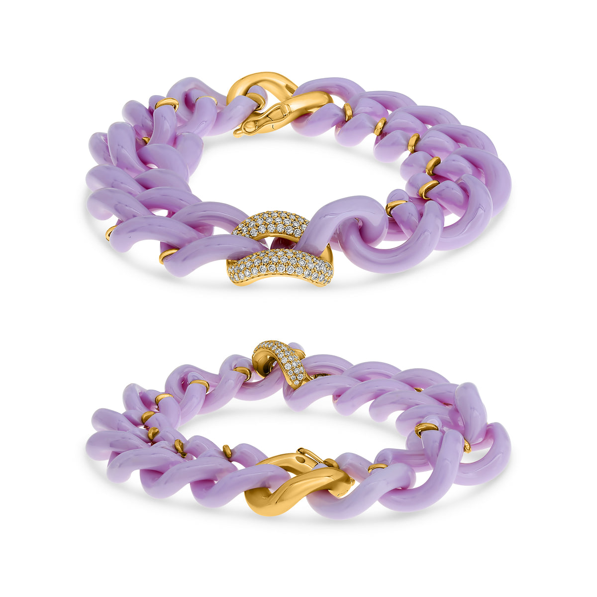 14K Yellow Gold Round Diamond Bracelet