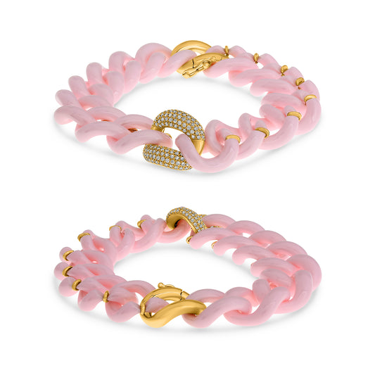 14K Yellow Gold Round Diamond Bracelet