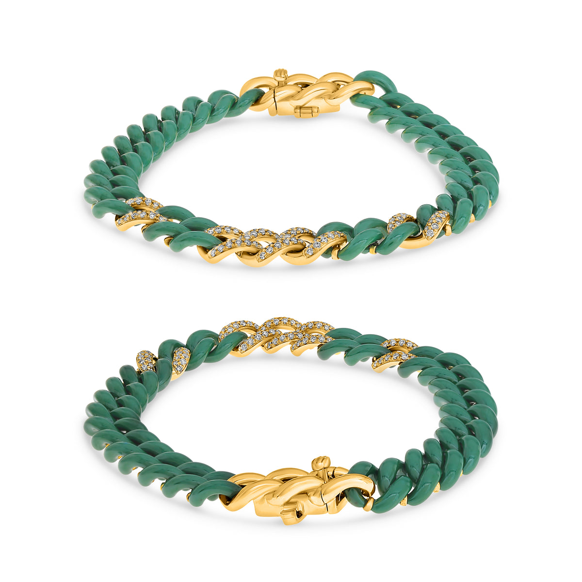 14K Yellow Gold Round Diamond Bracelet