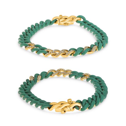 14K Yellow Gold Round Diamond Bracelet