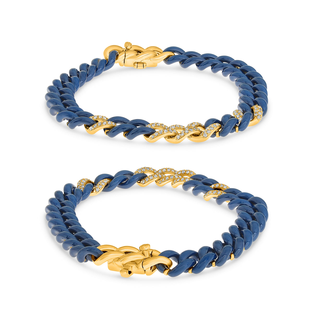 14K Yellow Gold Round Diamond Bracelet