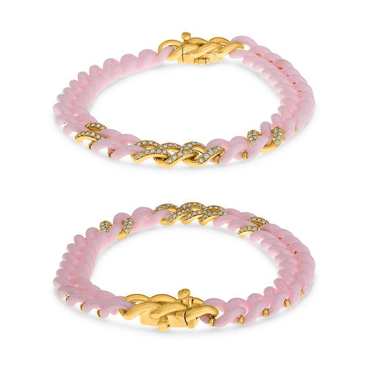 14K Yellow Gold Round Diamond Bracelet