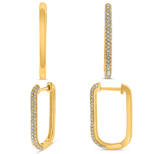 14K Yellow Gold Round Diamond Earrings