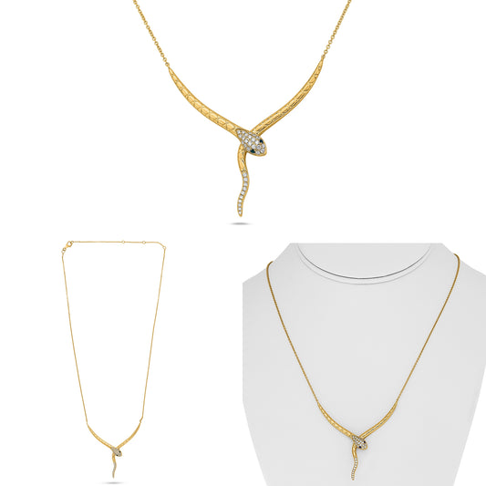 14K Yellow Gold Round Sapphire Necklace