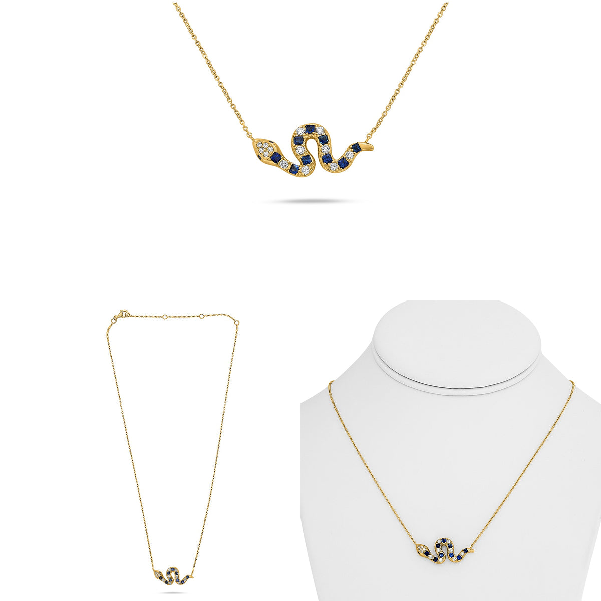 14K Yellow Gold Sapphire Necklace