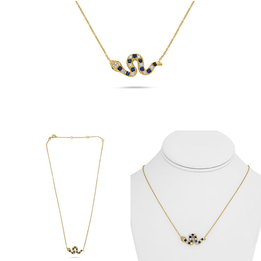 14K Yellow Gold Sapphire Necklace