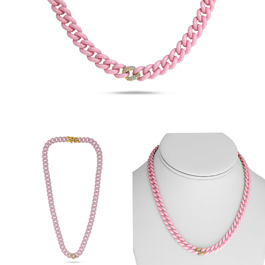 14K Yellow Gold Round Diamond Necklace