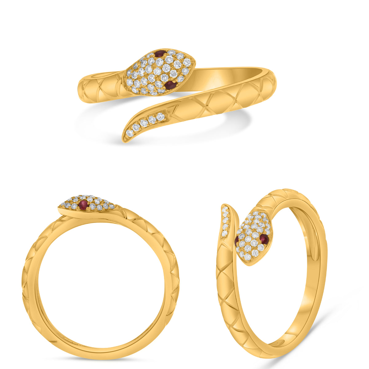 14K Yellow Gold Round Ruby Ring