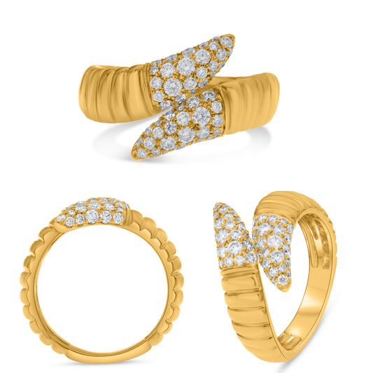 14K Yellow Gold Round Diamond Ring