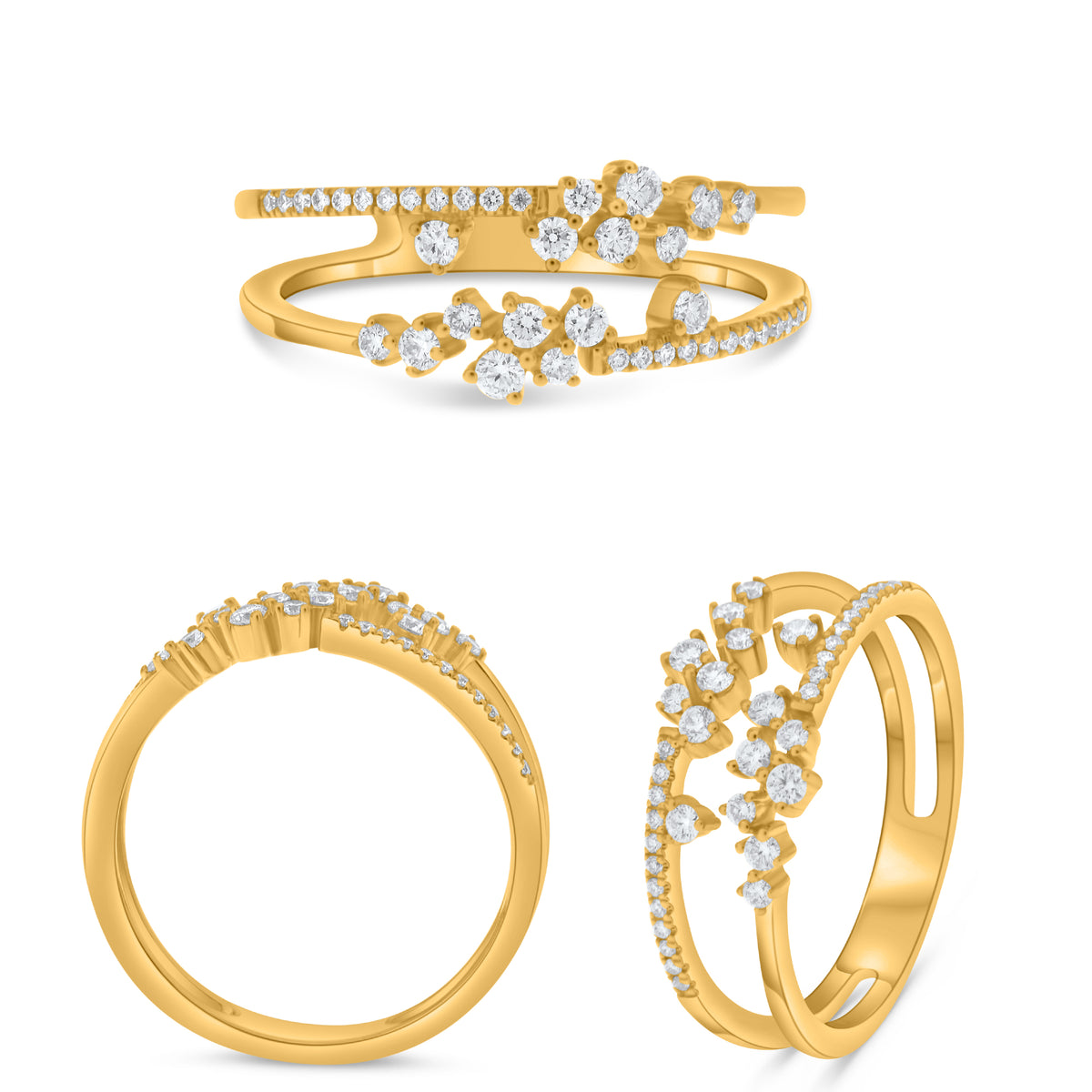 14K Yellow Gold Round Diamond Ring
