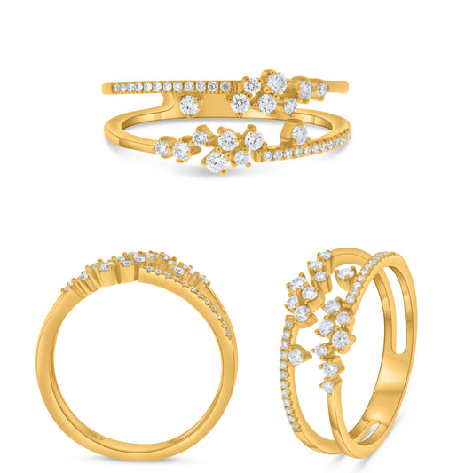14K Yellow Gold Round Diamond Ring