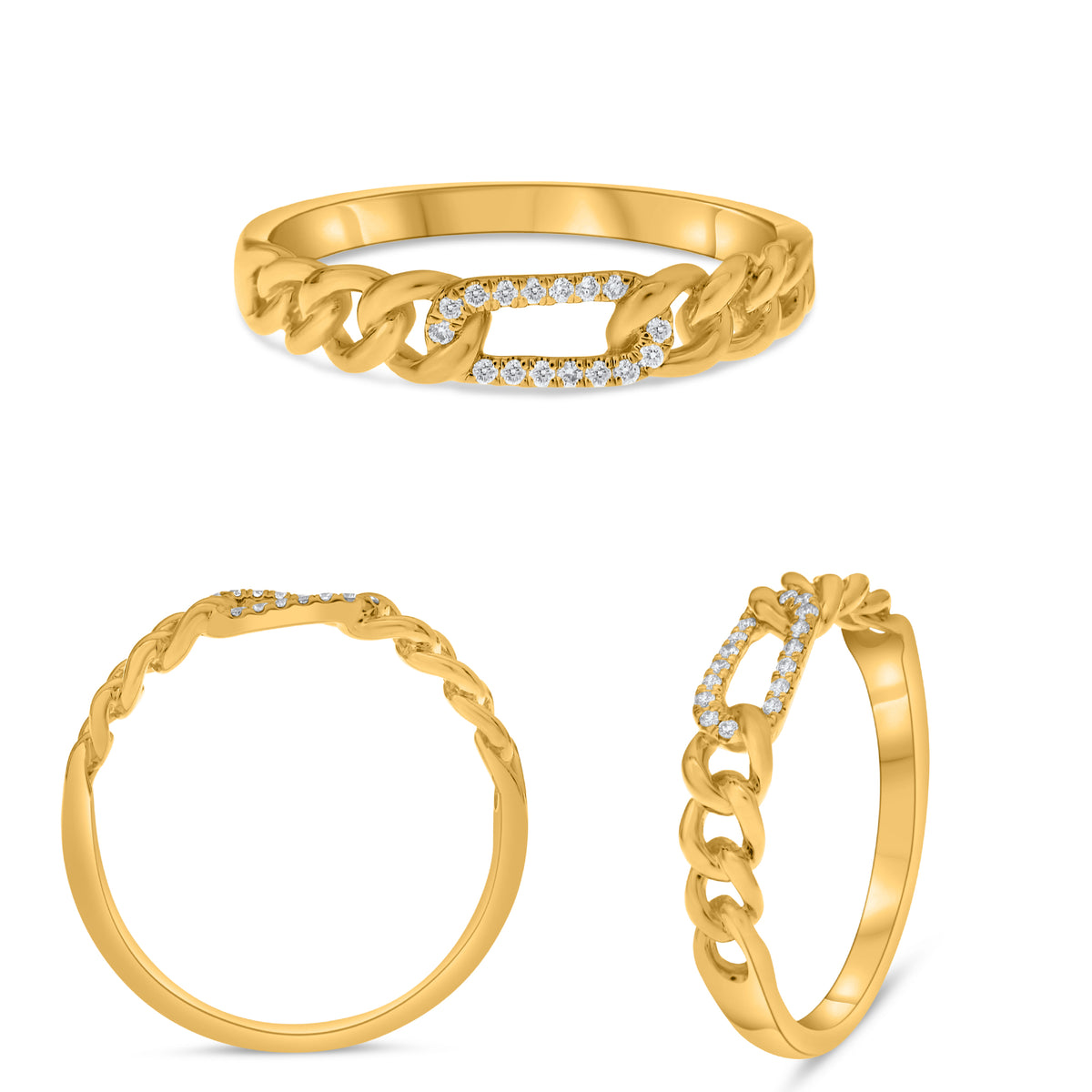 14K Yellow Gold Round Diamond Ring