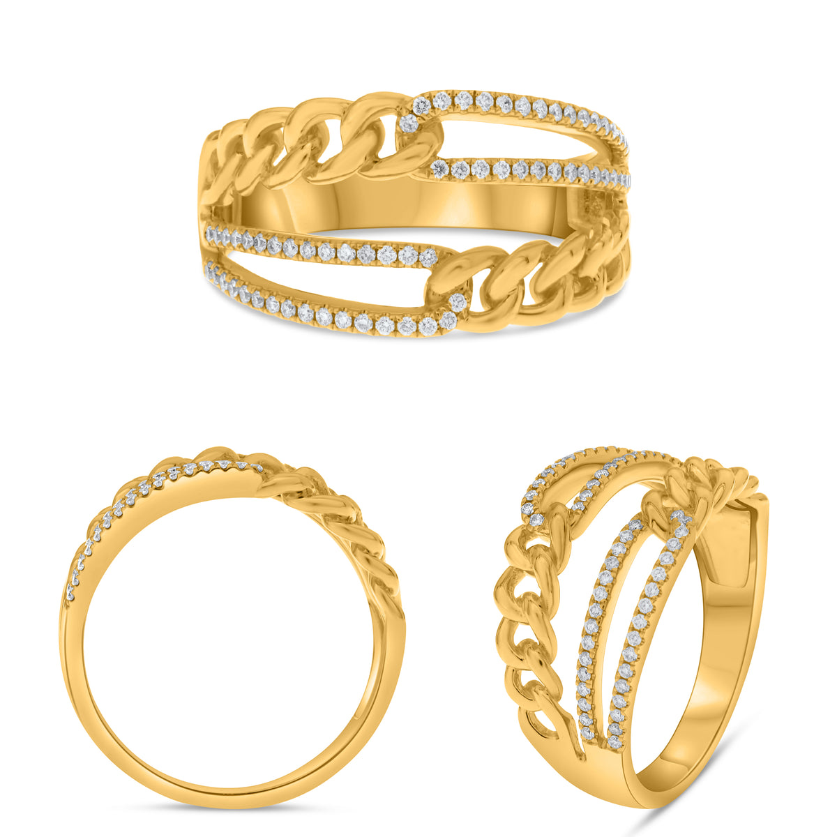 14K Yellow Gold Round Diamond Ring