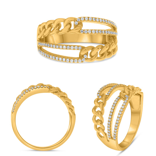 14K Yellow Gold Round Diamond Ring