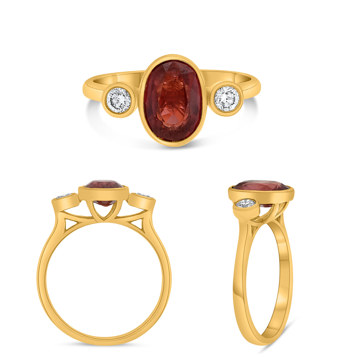 14K Yellow Gold Oval Ruby Ring