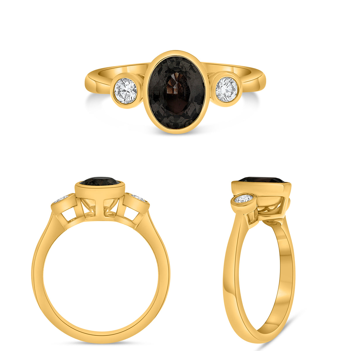 14K Yellow Gold Oval Pink Sapphire Ring