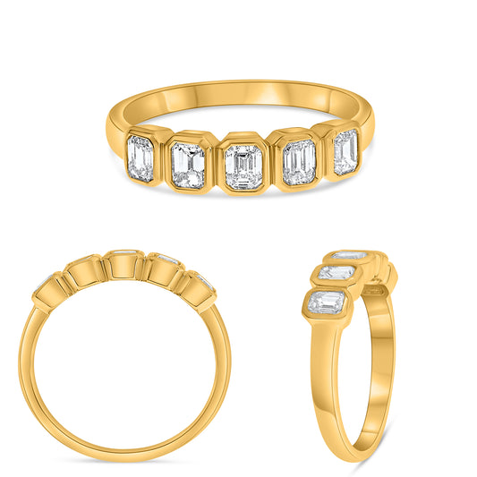 14K Yellow Gold Emerald Cut Diamond Ring