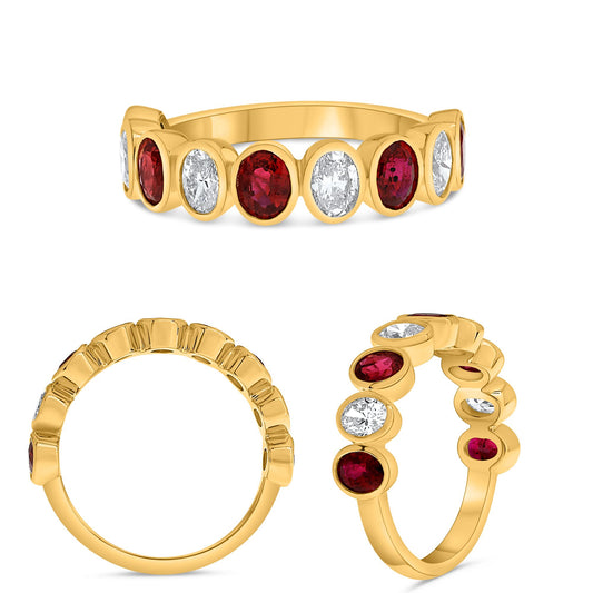 14K Yellow Gold Oval Diamond Ring