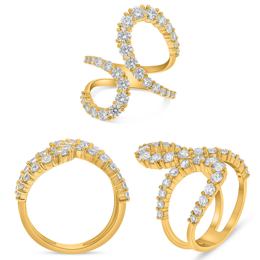 14K Yellow Gold Round Diamond Ring
