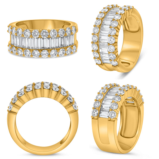 14K Yellow Gold Baguette Diamond Ring