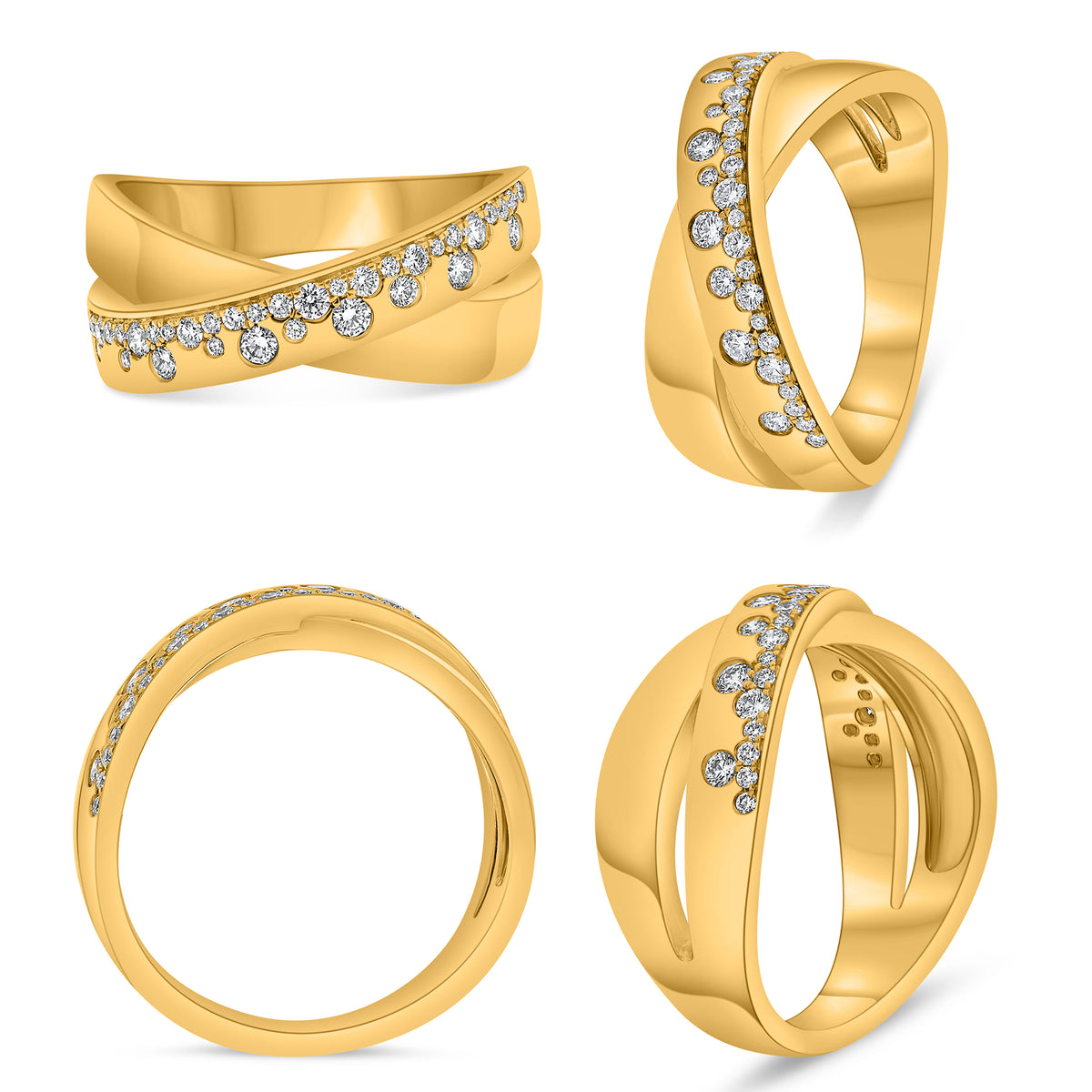 14K Yellow Gold Round Diamond Ring