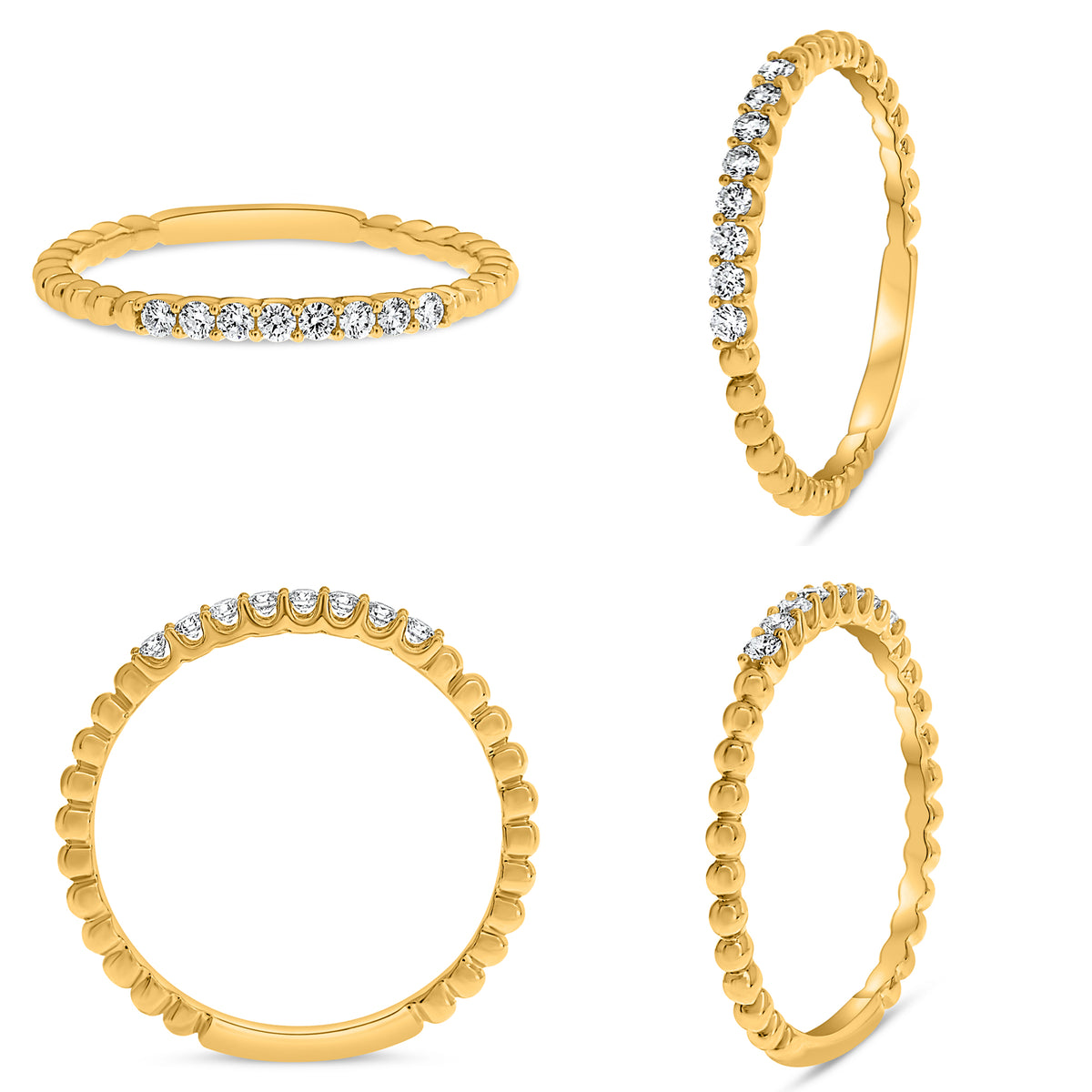 14K Yellow Gold Round Diamond Ring