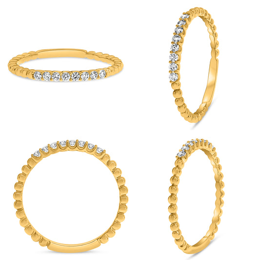 14K Yellow Gold Round Diamond Ring