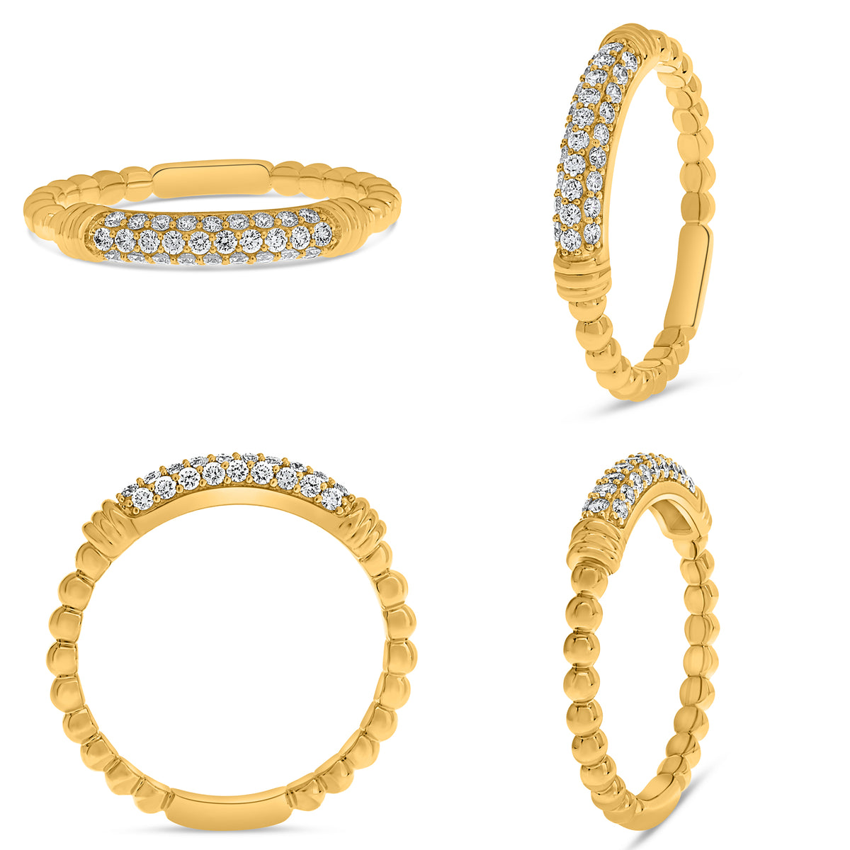 14K Yellow Gold Round Diamond Ring
