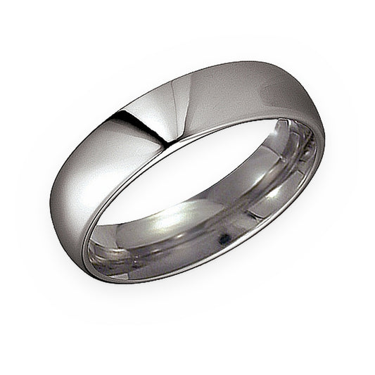 Titanium domed high-polish men's wedding band