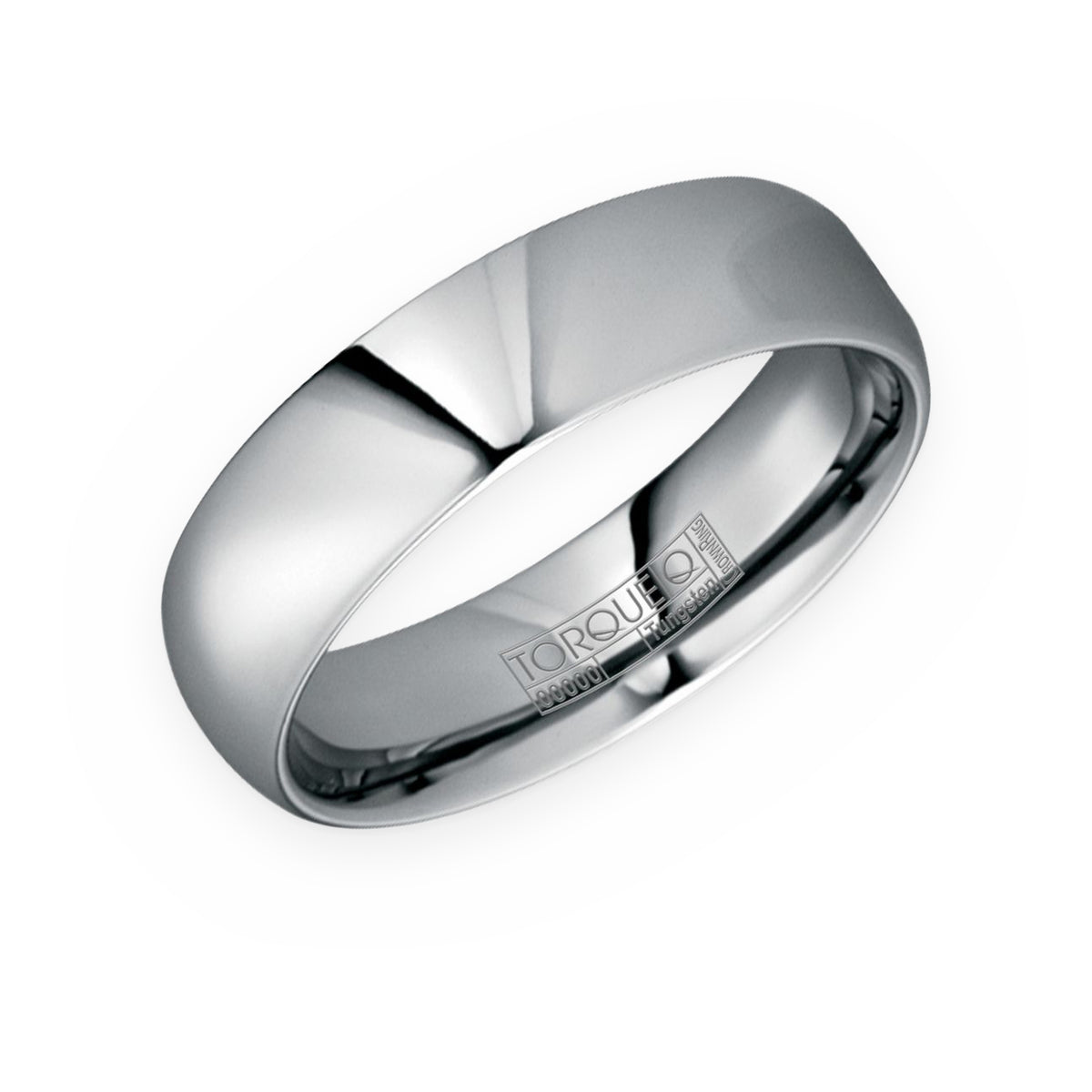 Torque tungsten domed high-polish men's wedding band
