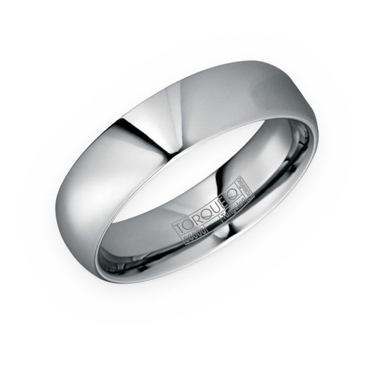 Torque tungsten domed high-polish men's wedding band