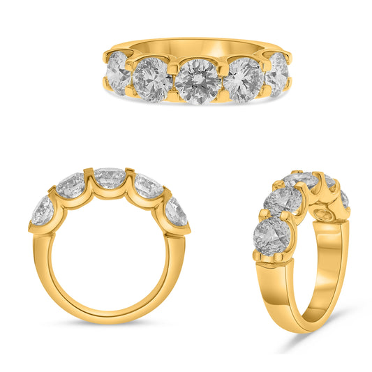 14K Yellow Gold Round Diamond Ring