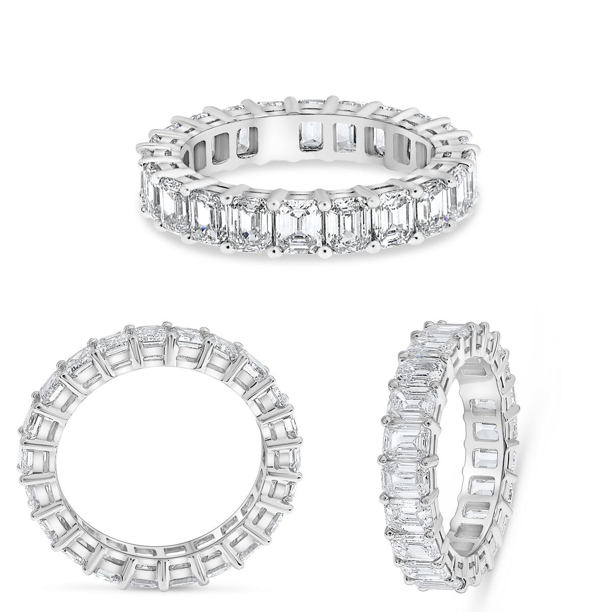 Platinum Emerald Cut Diamond Ring