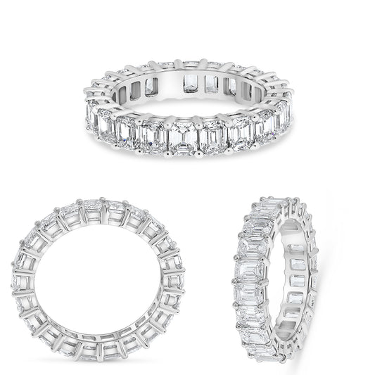 Platinum Emerald Cut Diamond Ring