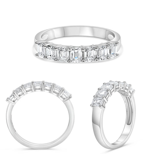 Platinum Emerald Cut Diamond Ring